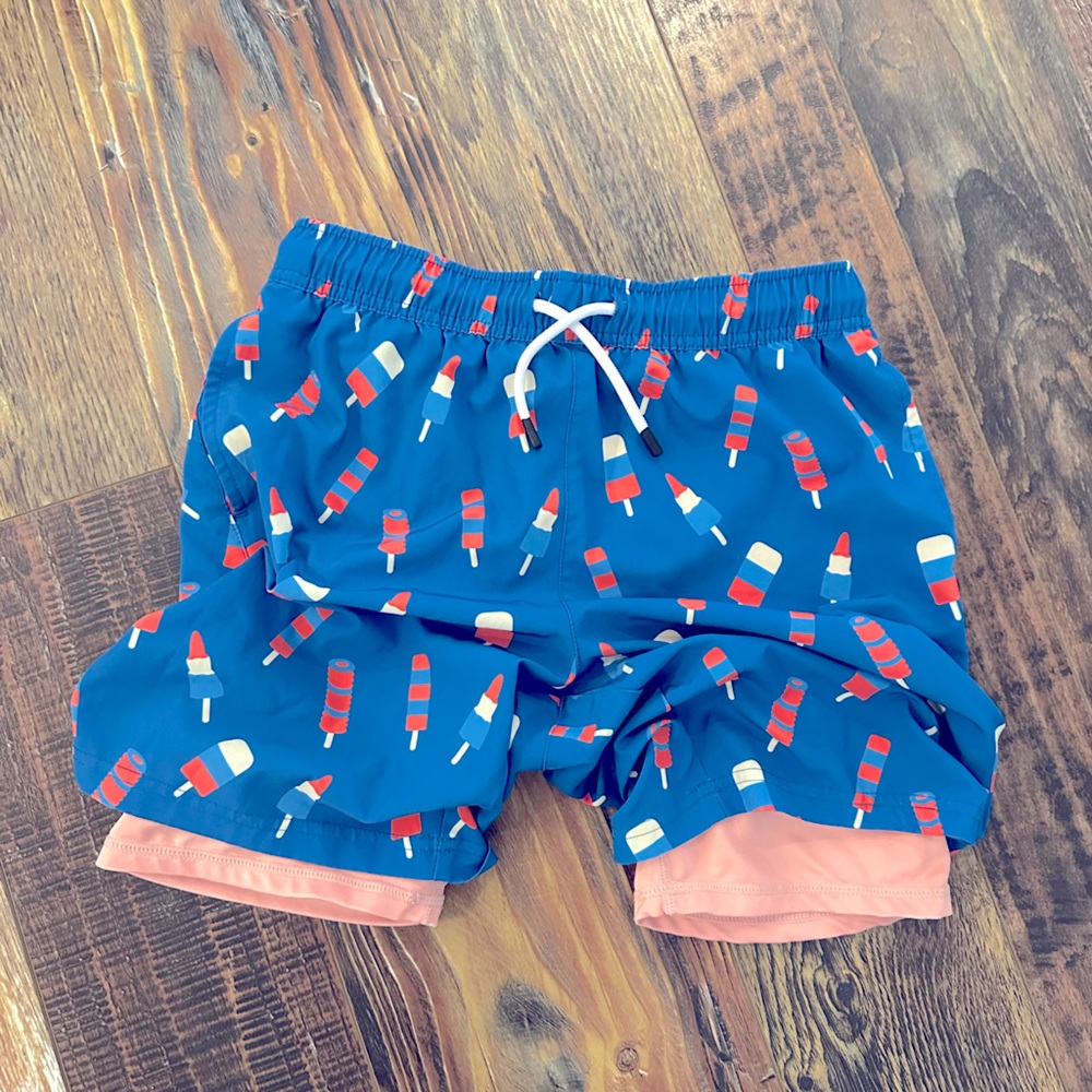 Boys 14/16 Maamgic popsicle swim trunks with brief shorts lining.